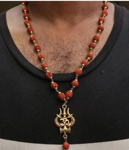 Panchmukhi Rudraksha OM Shiva Trishool Mala